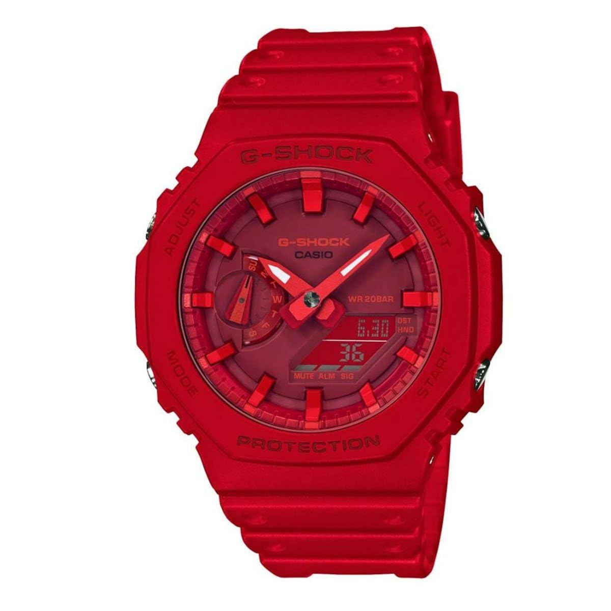 Casio G-Shock GA-2100-4ADR Analog-Digital Red Dial Men Watch Red Resin Strap (G988)-image-45