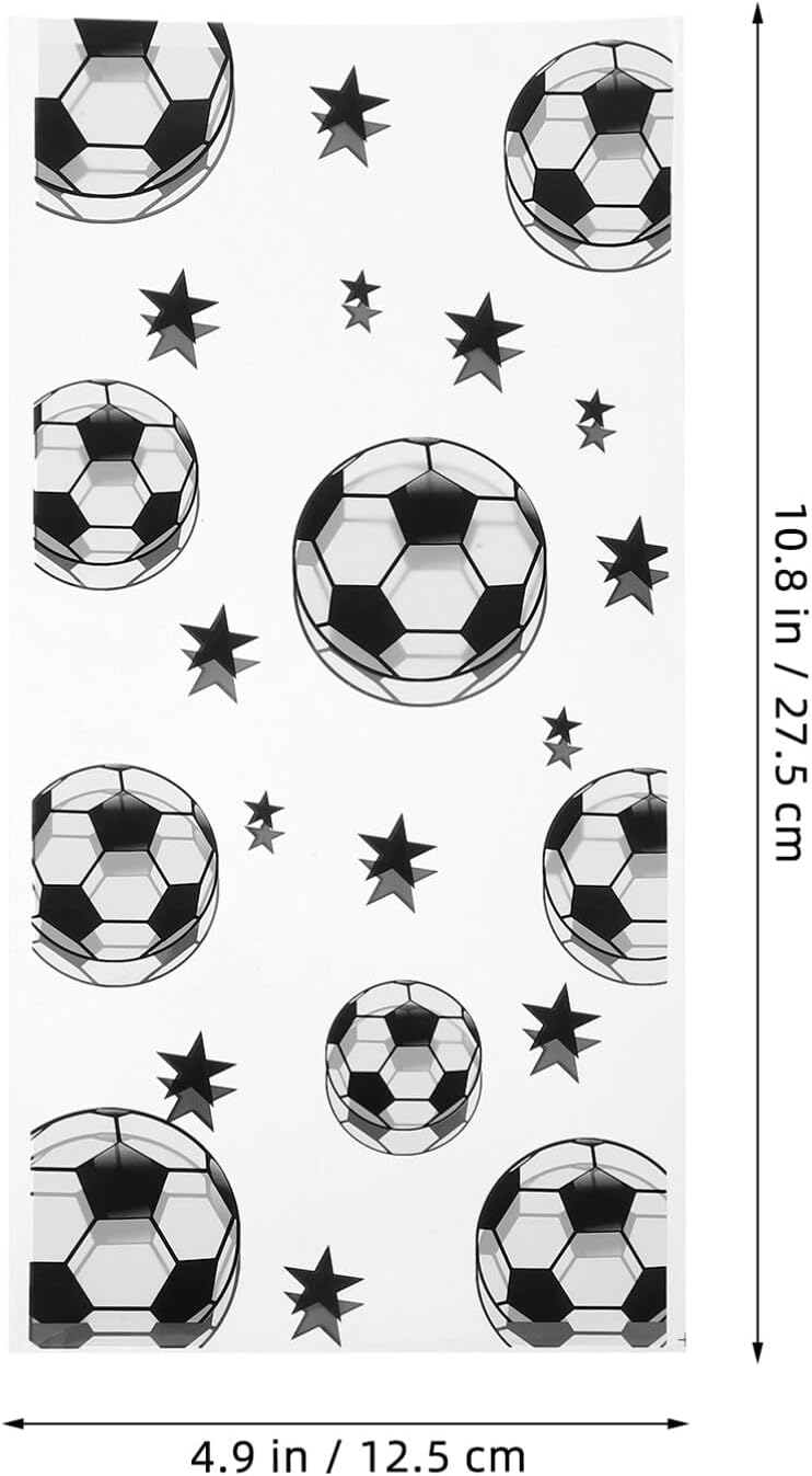 Ipetboom 100pcs Soccer Bags Transparent Packaging for Treats Food-grade Snack Pouches for Parties Birthdays and Sports Events Tear-resistant and Lightweight