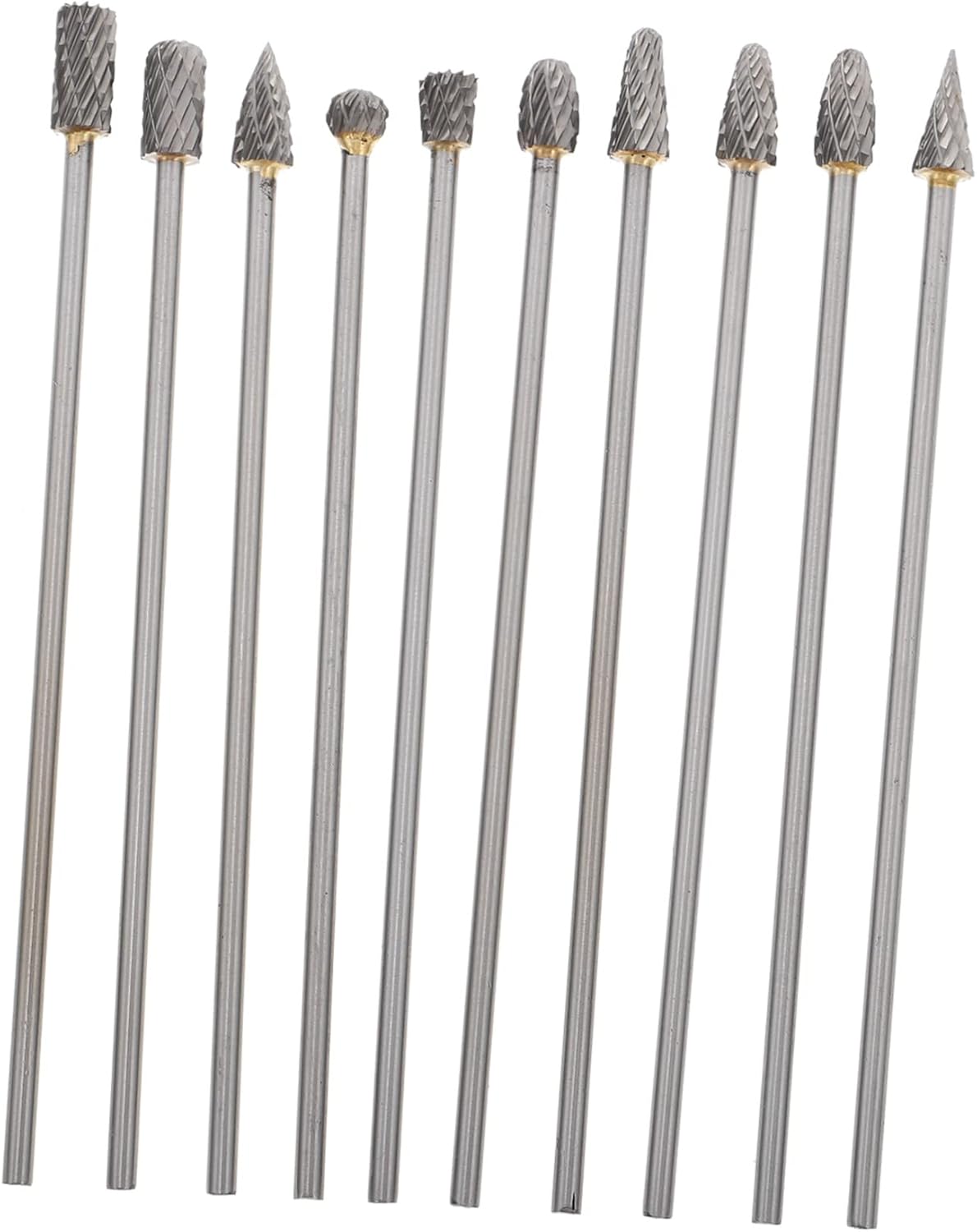 Long Carbide Rotary File Burr Set for Wood Carving Tungsten Steel Replacement Tool for Cleaning Shaping and Engraving Projects