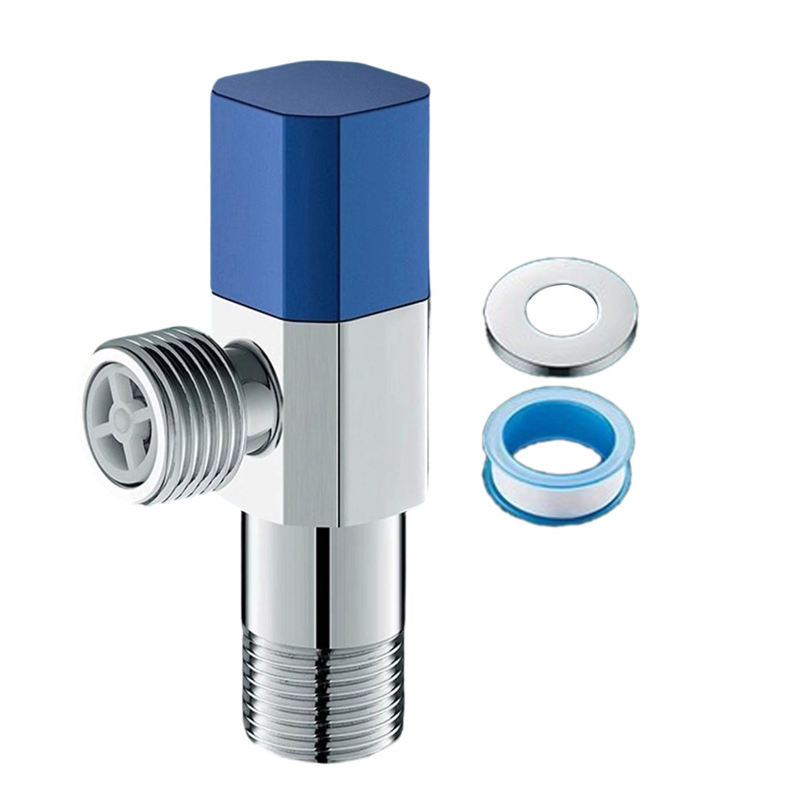 Hdoytxxm Blue Water Shut Down Valves Stainless Steel 1 / 2Inch Turn Angles Stop Plumbing Fitting For Hot/Cold Water Systems Stainless Steel Angles Stop