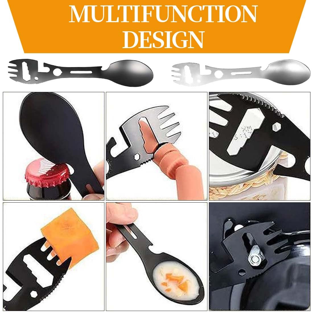 Posate Pieghevoli GSI Spork In Acciaio E Acetale, Forchetta-cucchiaio Da Campeggio, 17g, Modello 72112