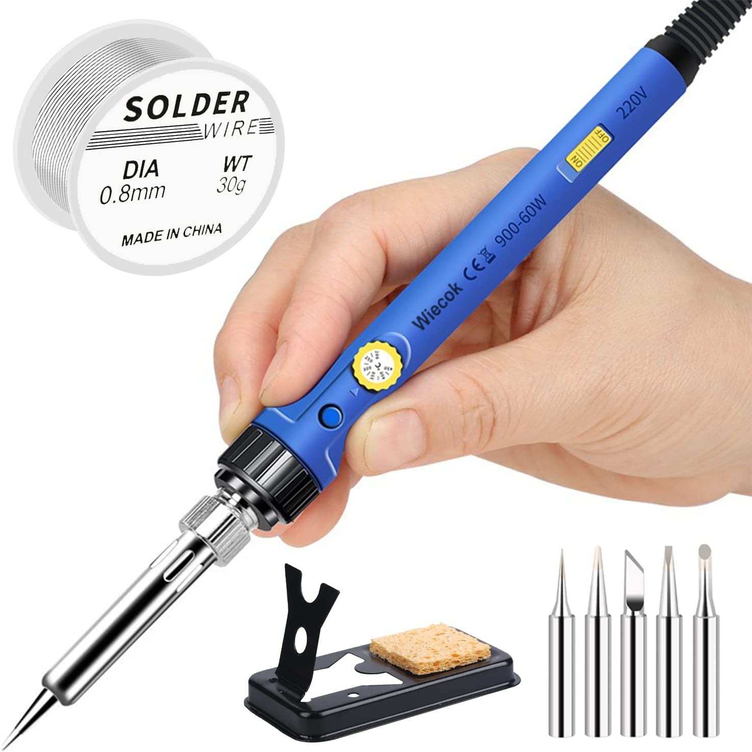 Fer À Souder Kit, 60W Kit De Soudure, Fer A Souder Etain Avec Pompe À Dessouder Et Multimètre