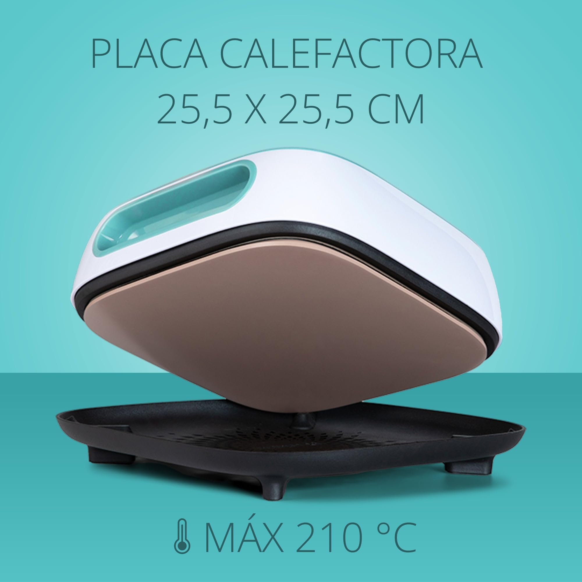 LOKLiK Easy Heat Press - Prensa de Calor para Personalizar Camisetas, Suéteres, Mantas, Toallas, Bolsas Tote, Mochilas y Otros Tejidos 25,5 x 25,5 cm - Portátil