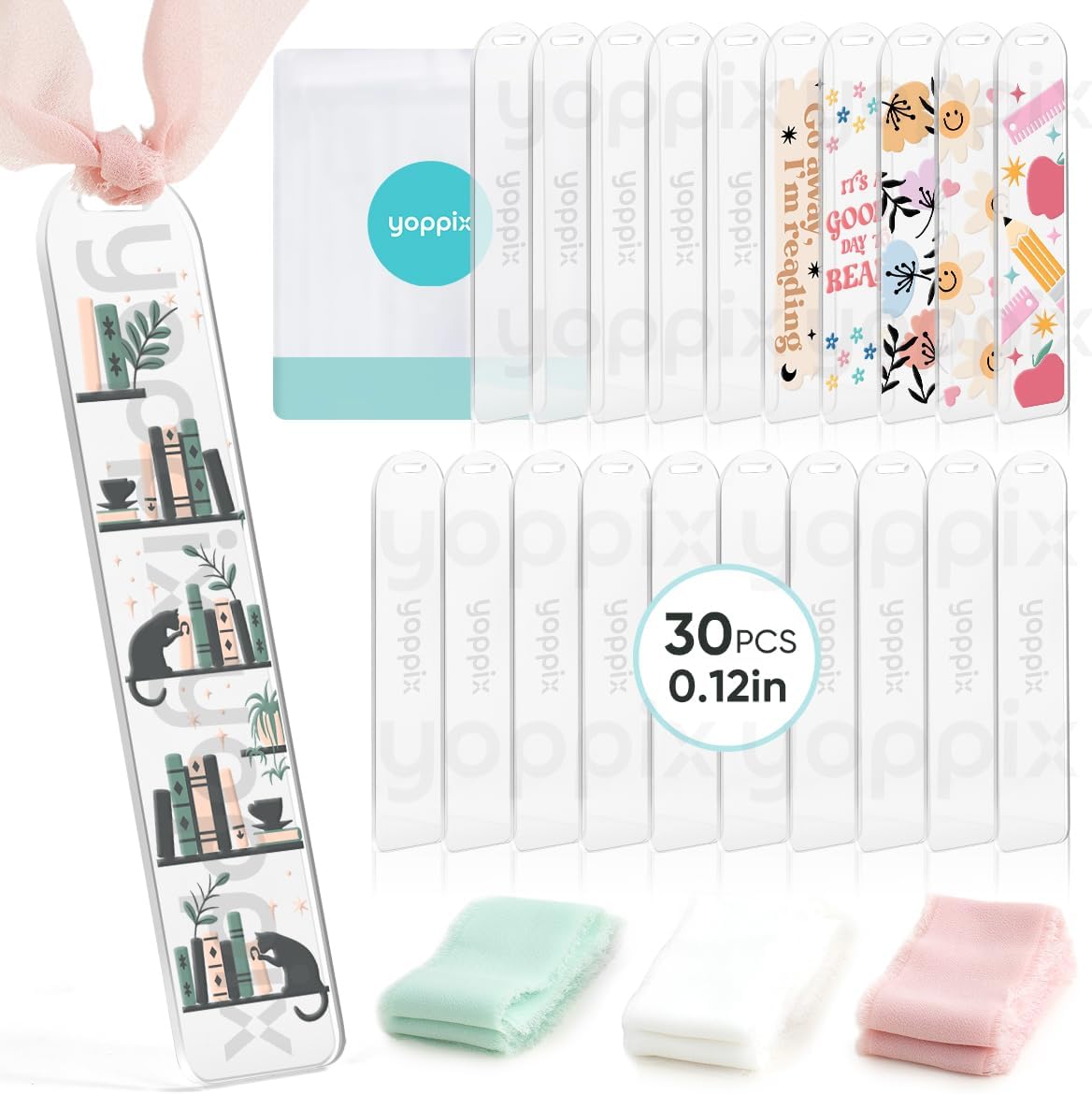 30 Pieces Acrylic Bookmark Blanks- 3mm Thicken Clear Acrylic Bookmarks with 30 Pcs Ribbon for Reading Lovers DIY Crafts Presents, Graduation Back to School Presents 30 Pieces Acrylic Bookmark Blanks- 3mm Thicken Clear Acrylic Bookmarks with 30 Pcs Ribbon for Reading Lovers DIY Crafts Presents, Graduation Back to School Presents