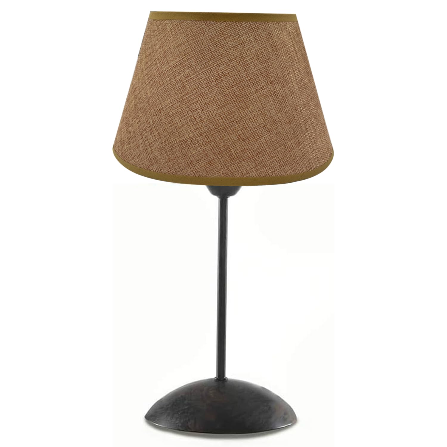 ONLI Lámpara de Mesa de Metal Envejecida con Pantalla de Tela, Marrón Y Beige