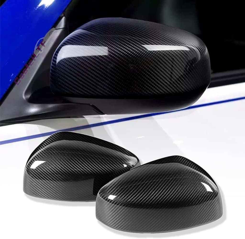 Mirror Caps Covers Fits for 2009-2020 Nissan 370Z Z34 Coupe Convertible Real Carbon Fiber Sports Car Side Door Rearview Mirror Cap Trim Direct Add-on Type