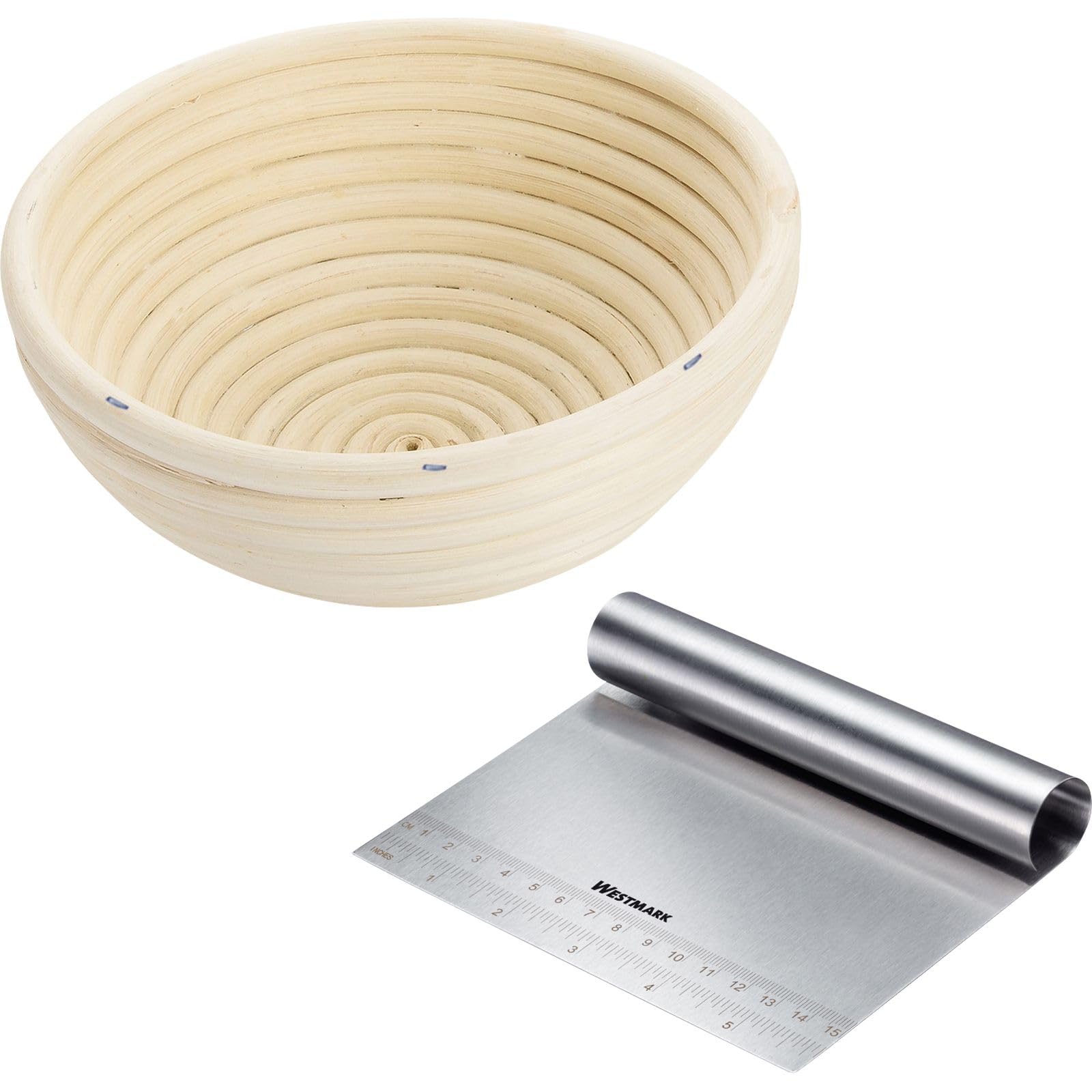Panier de fermentation en rotin et racloir de précision Westmark pour pain artisanal