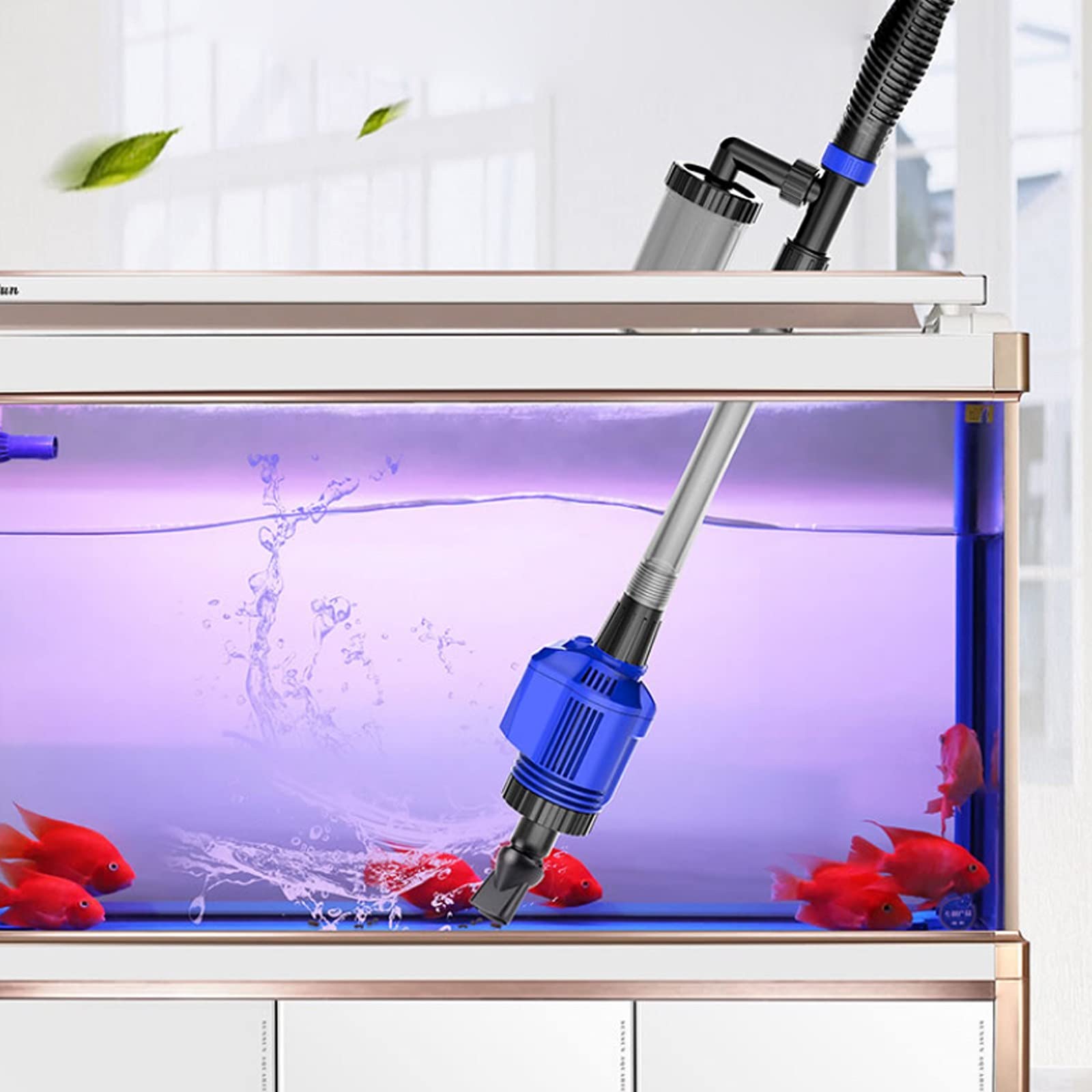 Aspirateur d'Aquarium, Nettoyeur de Gravier d'Aquarium Électrique, pour le Changement d'Eau, le Lavage du Sable, l'Absorption des Matières Fécales, le Nettoyage des Filtres