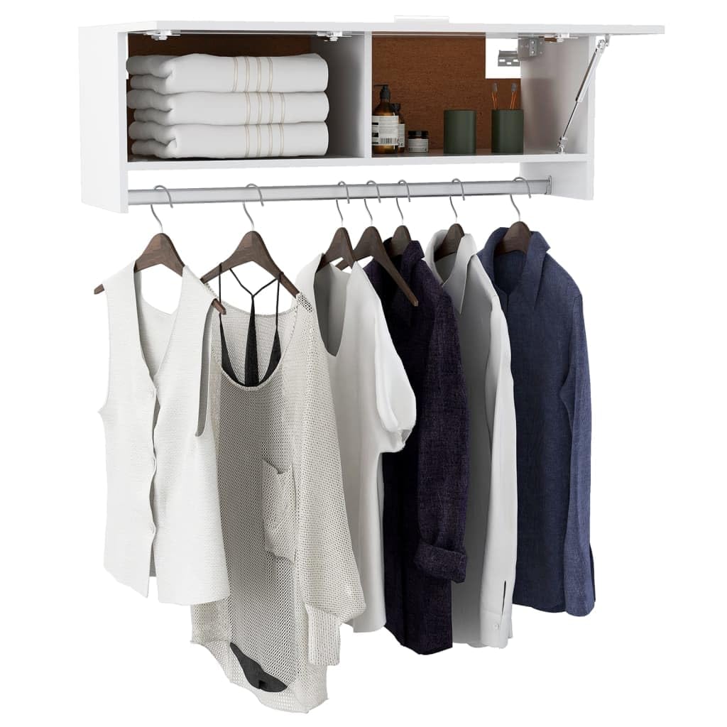 Generico Armadio Bianco 100x32,5x35 cm in Legno Multistrato,Mobili,Armadietti e portaoggetti,Armadi,Bianco,15.44 kg,808233