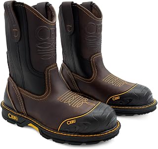 CEBU | Farmer Composite Toe Boots For Men | Handcrafted | Shark Shield Technology | Reinforced Toe and Heel | For Professional Jobs | Brown