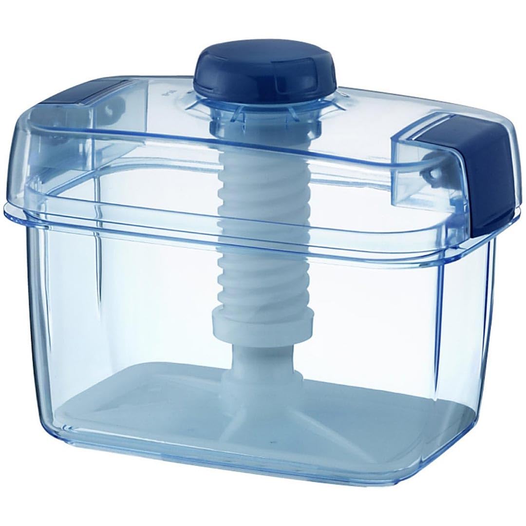 Instant Pickle Maker Vegetable Press Tsukemono Container Rectangle Made in Japan BPA Free (Blue 2.2L), 2.2L US