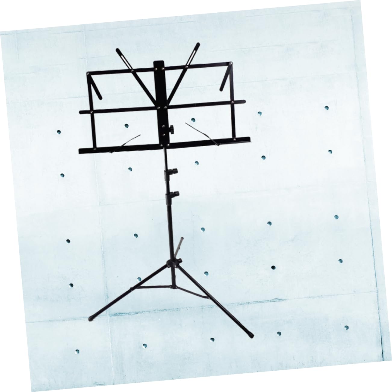 Abaodam Supporto Spartiti Musicali Pieghevole Metallo con Piedini Antiscivolo Portatile e Leggero per Chitarra Violino e Strumenti Cordiera Nero