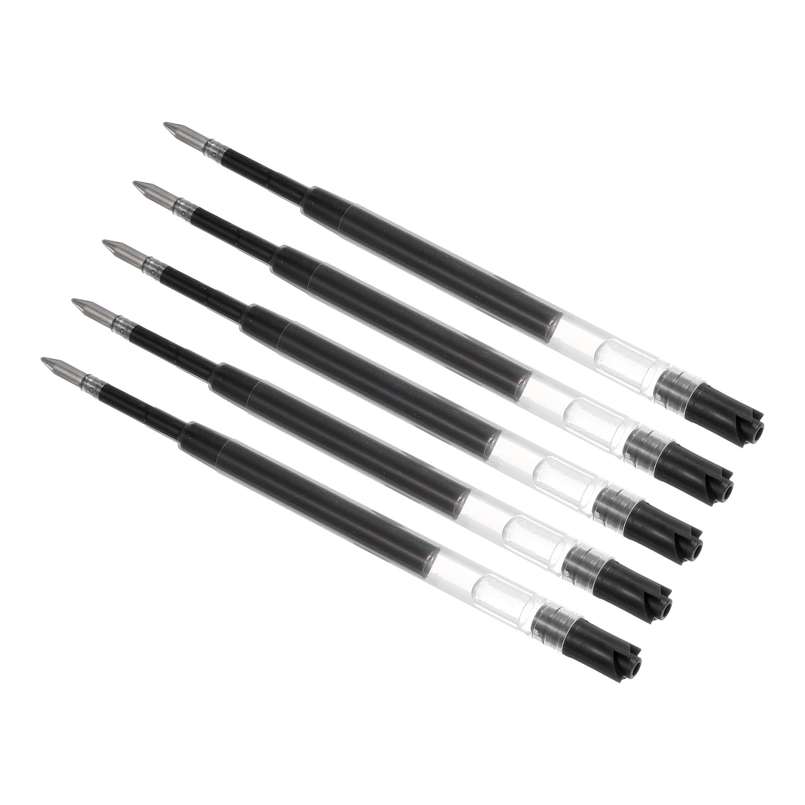 PATIKIL 0.5mm Pen Ink Refills, 5 Pcs 3.9" Ballpoint Refill Fine Point Metal Compatible Replaceable Replacement for Retractable Pen Writing Office, Black