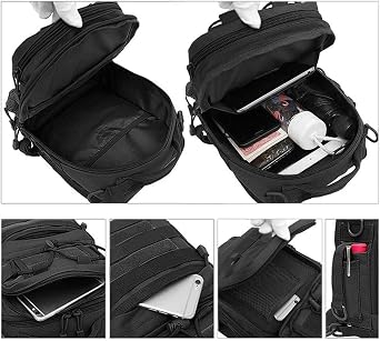 HUNTVP Sling Bag Pack Small Molle One Strap Daypack Shoulder Bag Fishing Tackle Sling Chest Bag Pack for Camping Hiking Cycling Outdoors