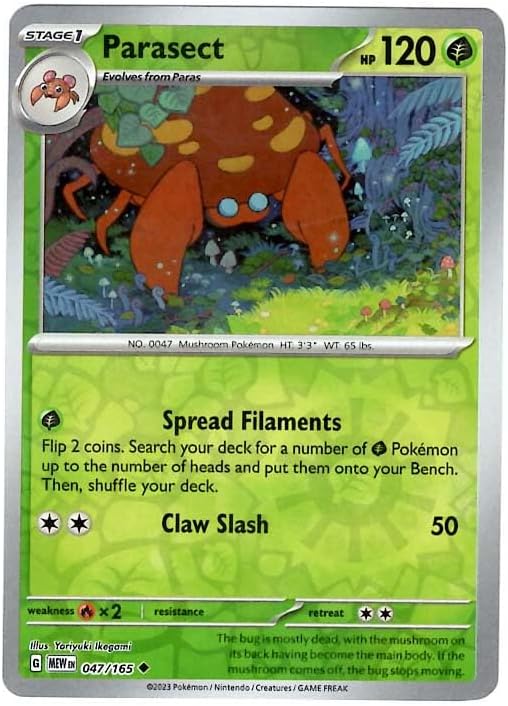 Pokemon - Parascet 047/165 - Pokemon 151 - Reverse Foil - Single Card