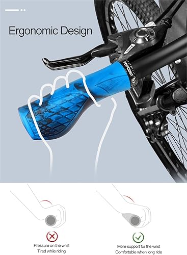 Vista 85 de Empuñaduras de manillar de bicicletas, empuñaduras ergonómicas de aluminio para bicicleta, vibraciones de amortiguación, empuñaduras de manillar