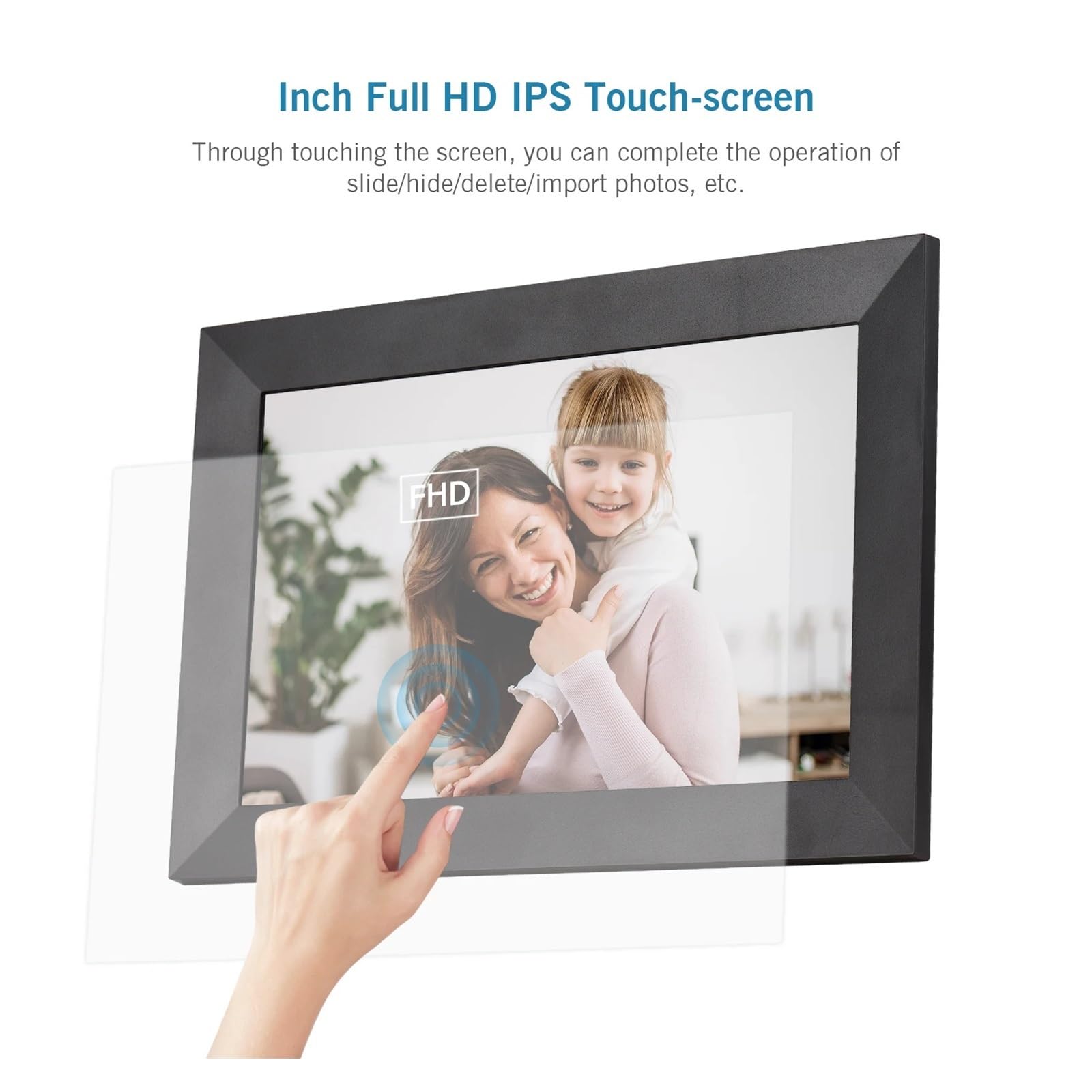 8 "10.1" Inteligentna Ramka Na Zdjęcia WiFi Cyfrowa Album Fotograficzny 1280 * 800 Ekran Dotykowy IPS 16 GB Pamięci Prezent Kontrola Aplikacji WyjąTkowe WrażEnia Wizualne(Black-8 inch)