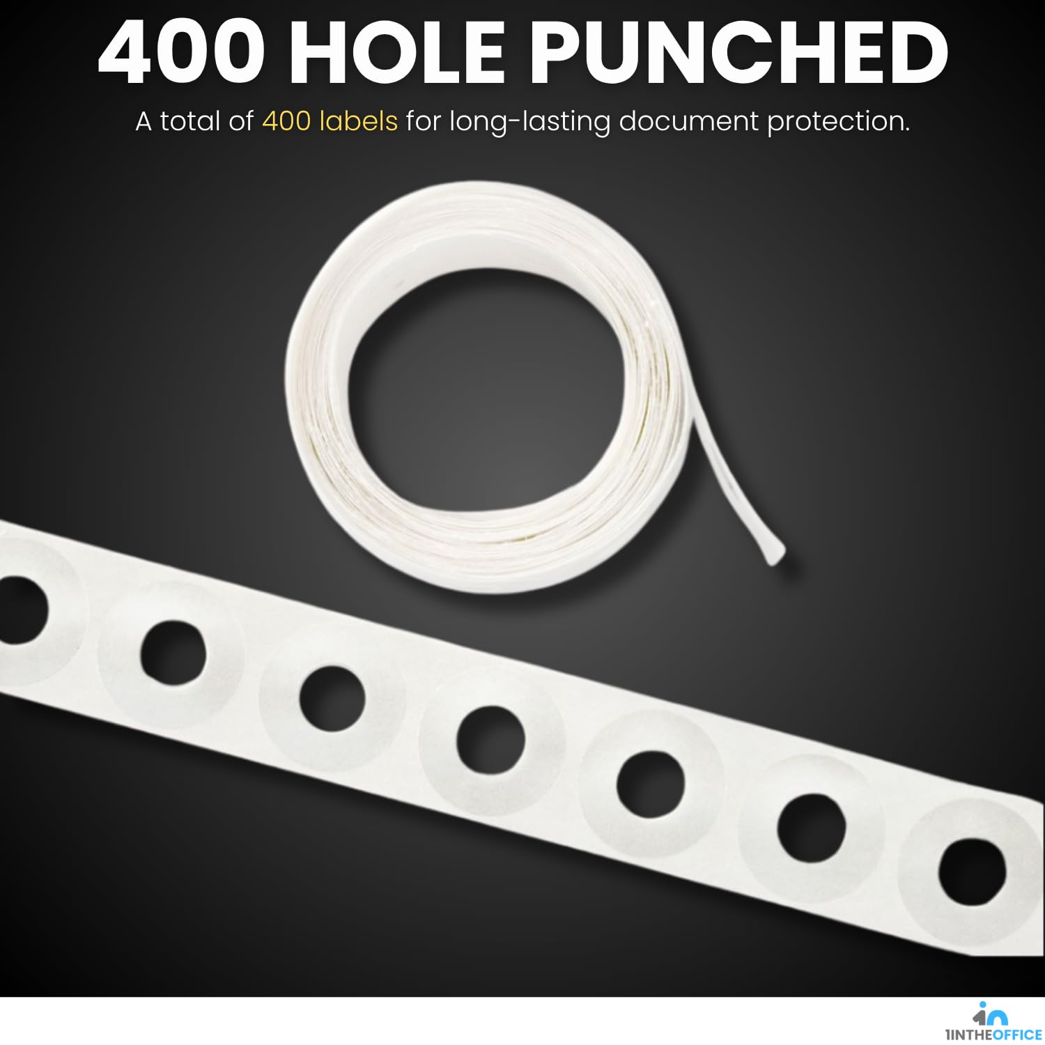 1InTheOffice Hole Punch Reinforcement Stickers, Paper