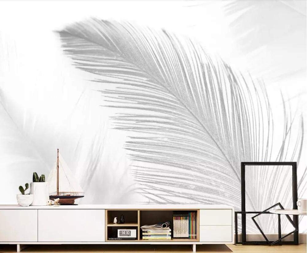 Art plume blanc pur décor mural panoramique haut de gamme