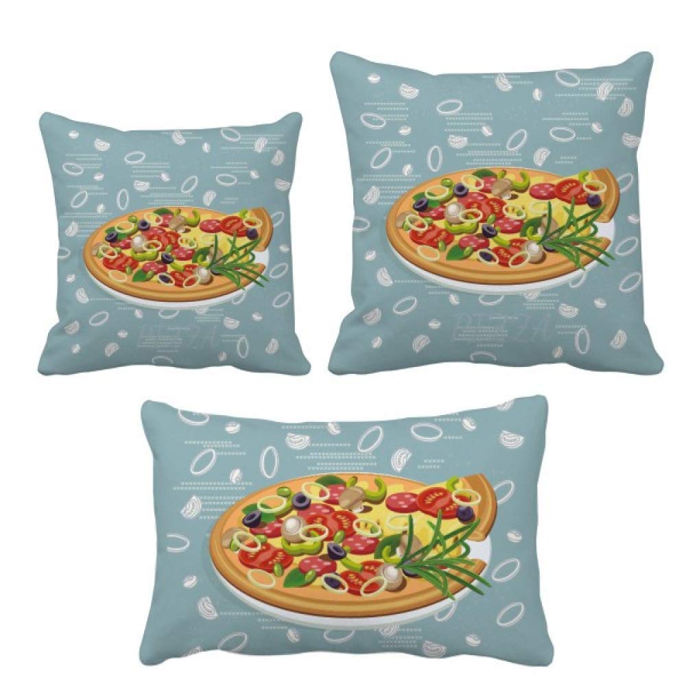 Coussin ensemble pizza italie oignon tomate deco salon chic