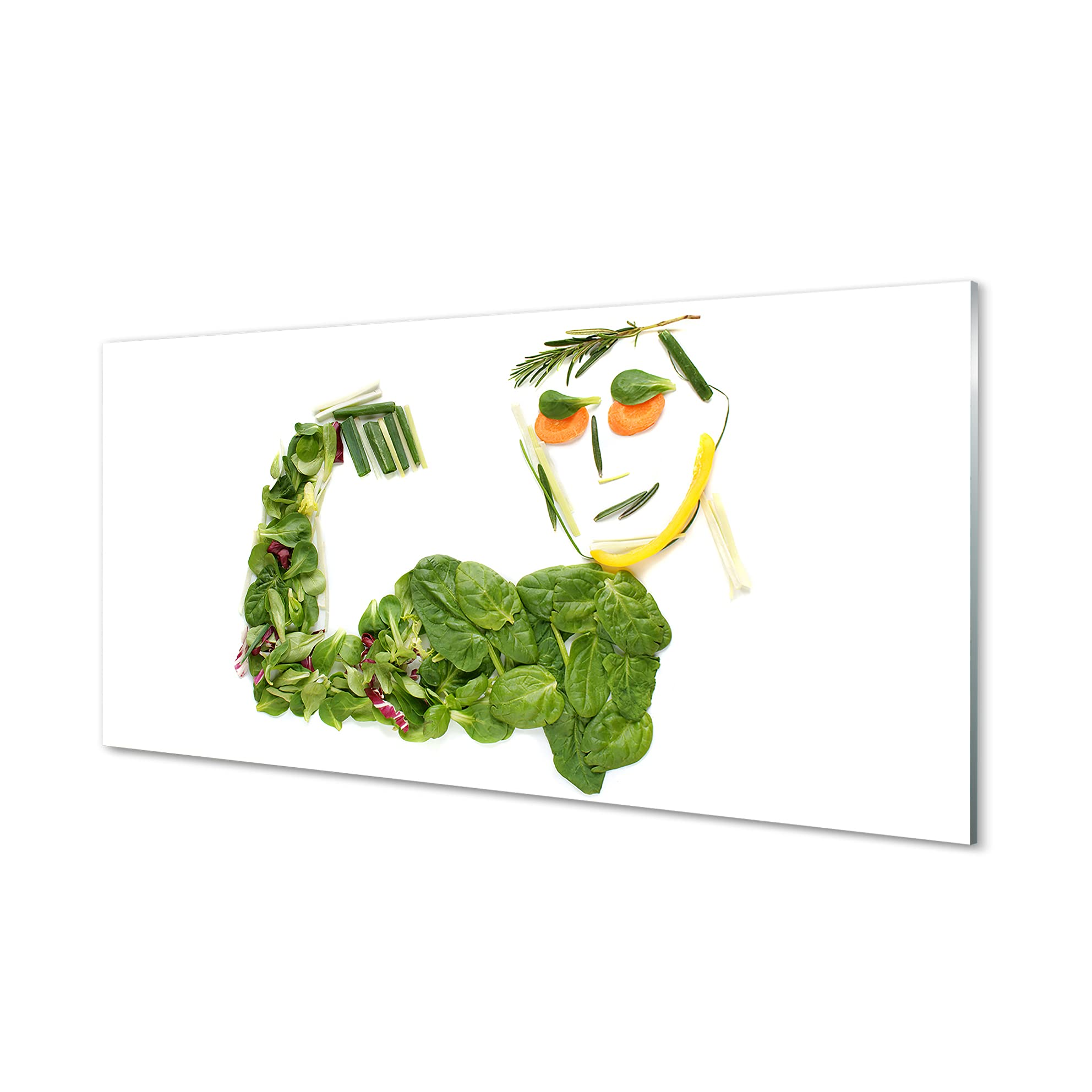 Tulup Cuadro de Cristal 120x60cm Impresa Decoración De Pared Mural Artes Marciales - Cartel con Verduras