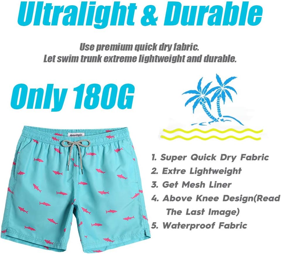 MaaMgic Swimming Trunks for Men and Boys, Swimming Shorts, Quick-Drying Surfing/Beach Shorts, with Mesh Lining, Reusable - Image 4