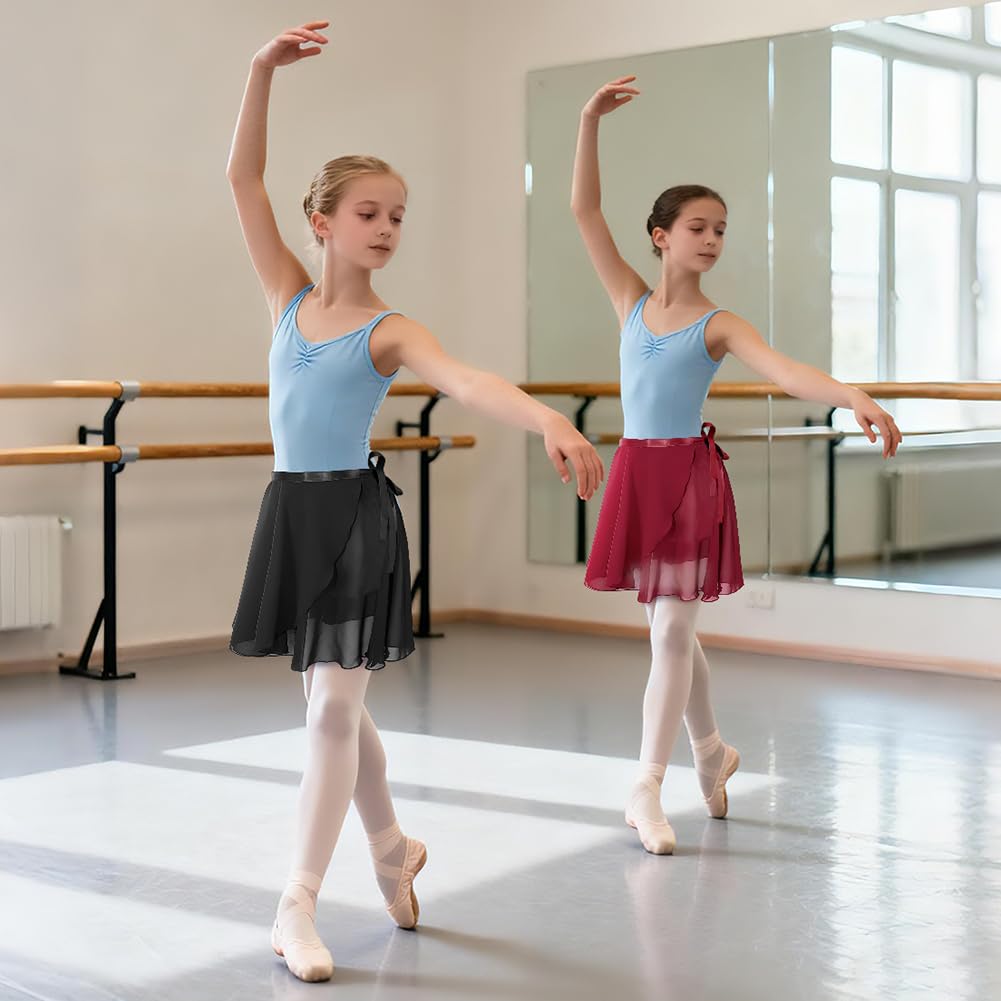 DiULi Falda de Ballet, 1 Pieza Falda de Abrigo la Danza de Ballet, Transpirable, Falda Envolvente de Gasa, Cintura Ajustable, Faldones de Baile para Mujeres y Niñas