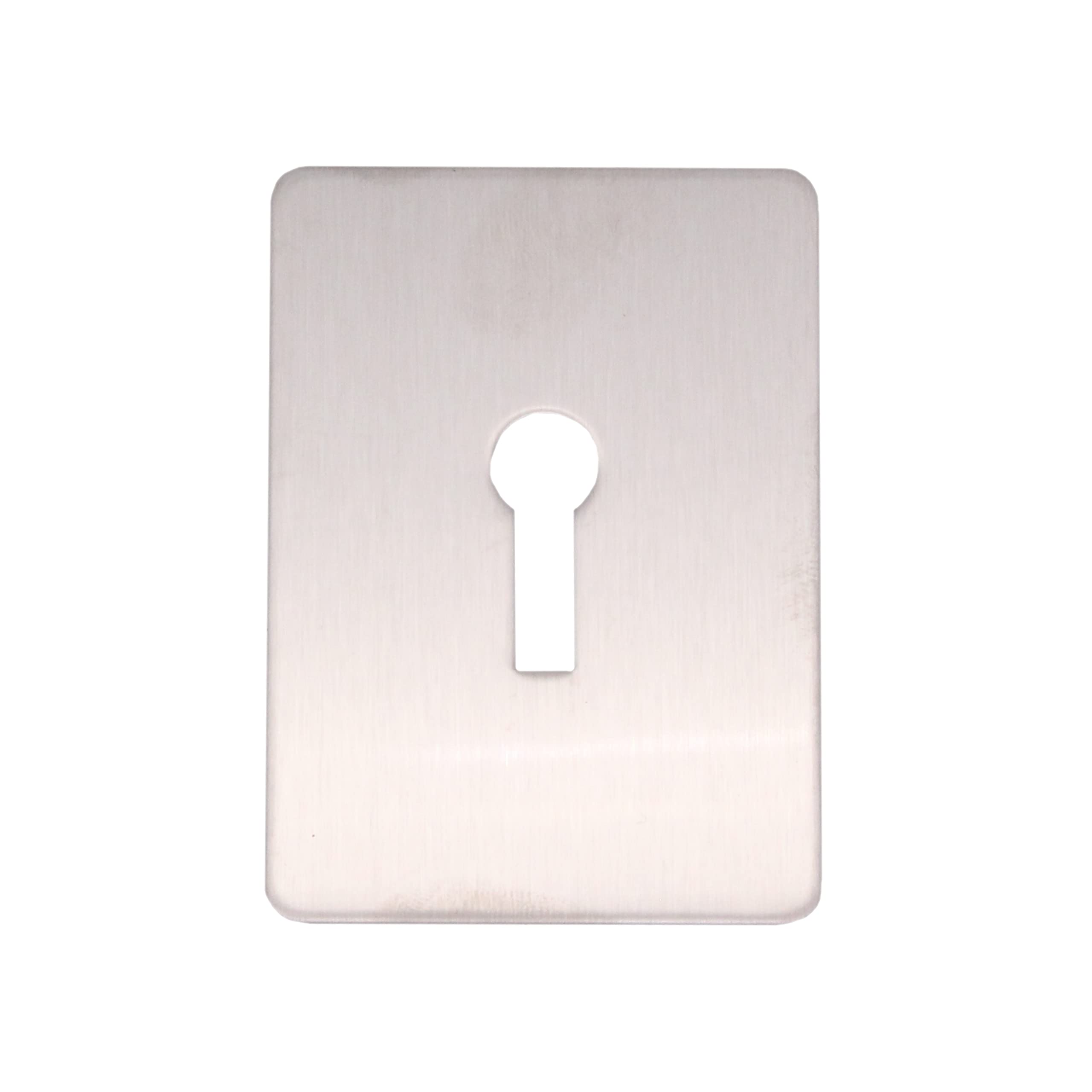 Eai Satin Stainless Steel Repair Escutcheon Key Hole Cover Plate Self Adhesive Fix 47Mm
