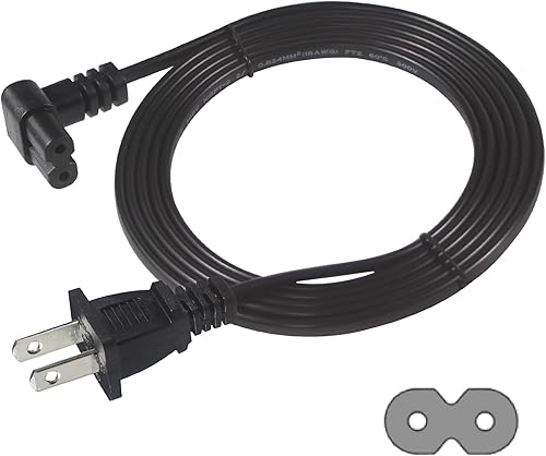 Cable de alimentación para TV, cable de CA de repuesto, enchufe de pared de CA de 2 clavijas, adaptador de 2 ranuras para TV, impresora, cable de