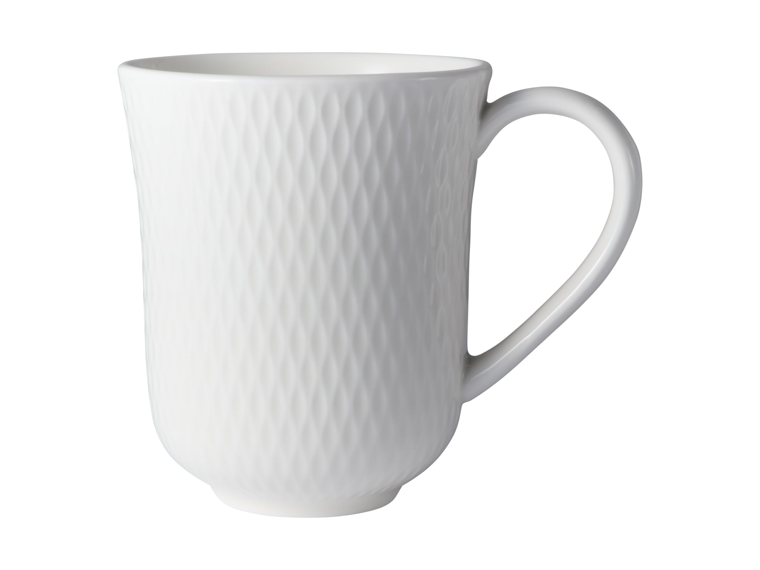 Maxwell & Williams White Basics Diamonds Imperial Mug, Porcelain, 390 ml Capacity (Set of 4)