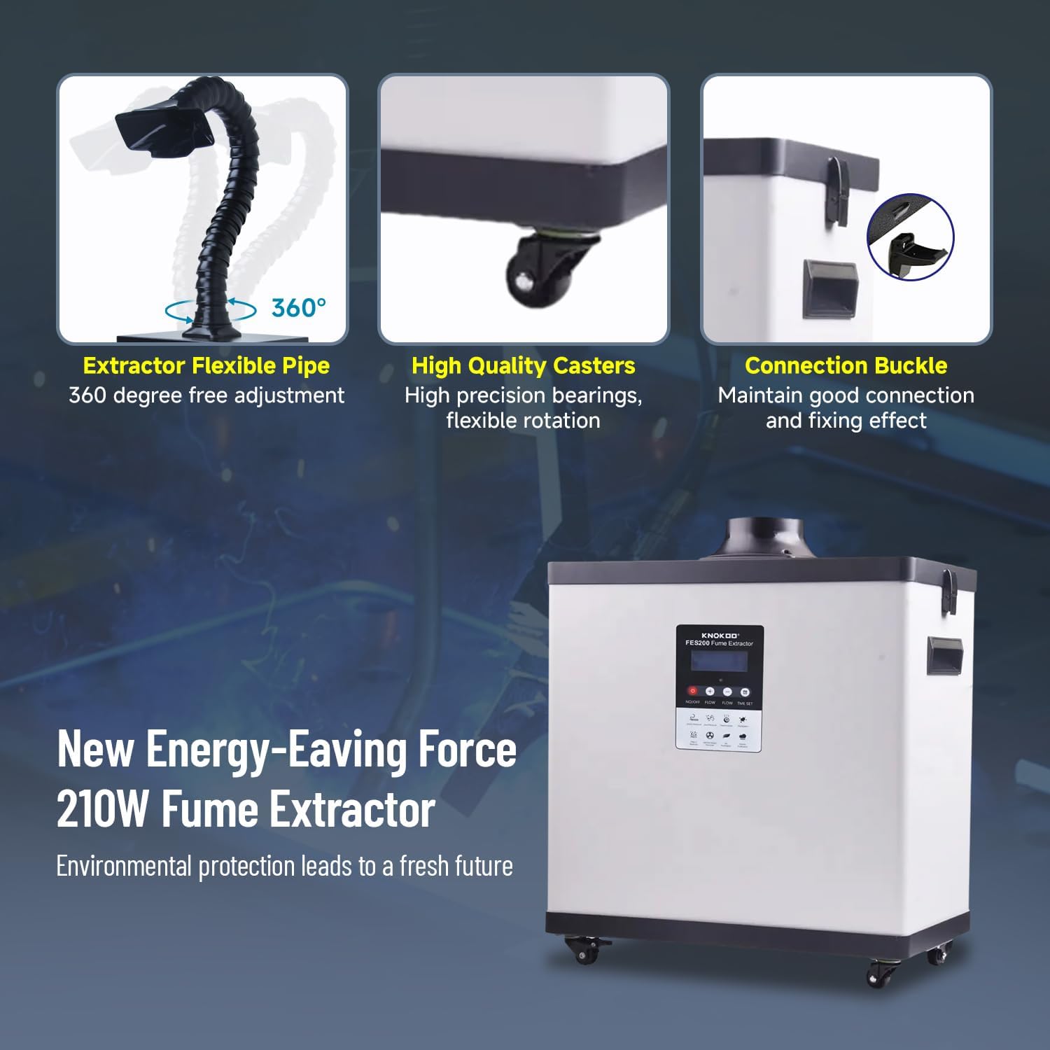 Laser Cutter Fume Extractor, 310-330m³/h(194 CFM) Airflow Low Noise Smoke Purifier for 10W to 30W Laser Engraving, DTF Oven Odor Removal Fumes Absorb for DTF Printing(White, FES200)