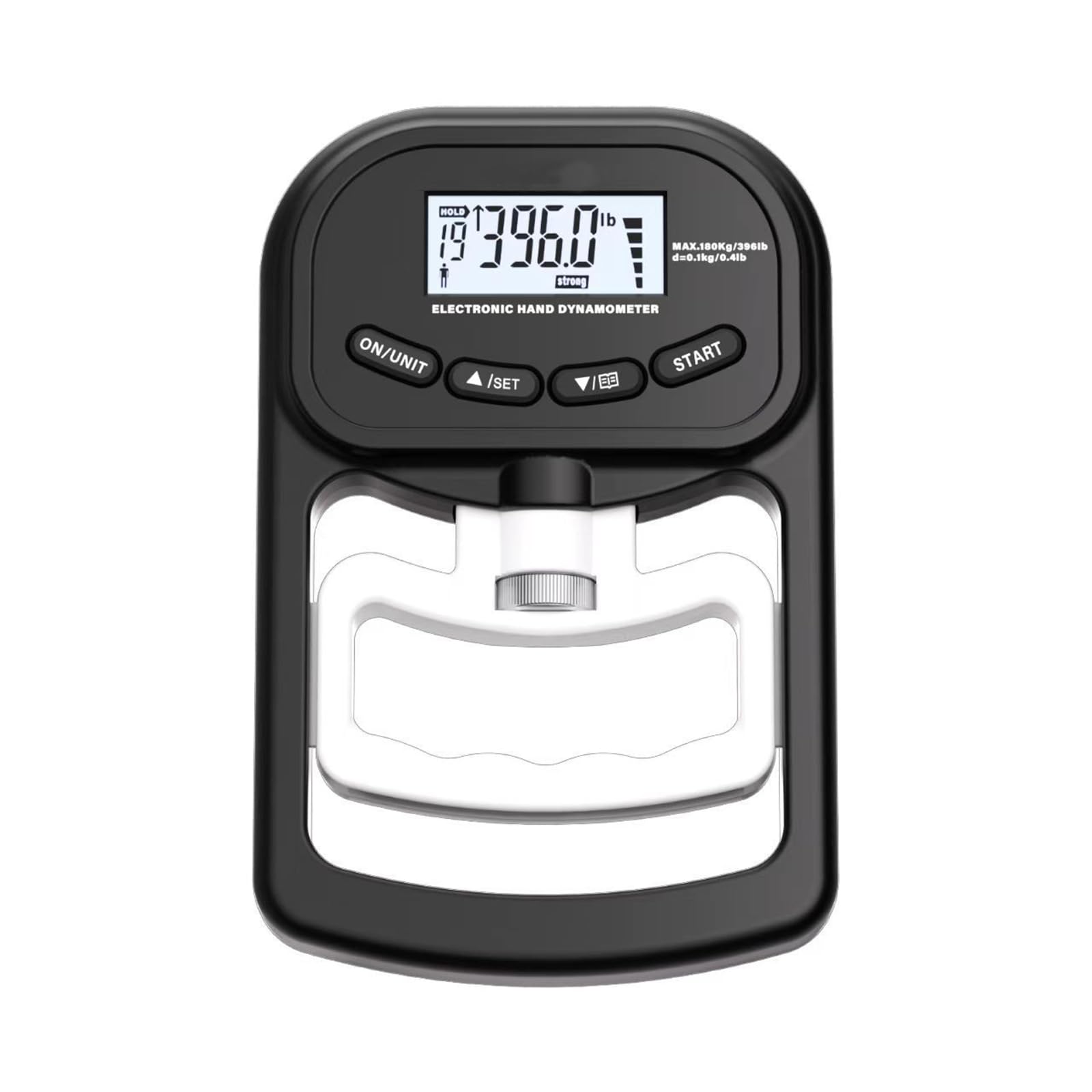 Dynamometer Grip Strength Tester, Electronic Hand Grip Strength Tester, Grip Strength Measuring Instrument, Adolescent Hand Exercise Tester, Sports Hand Grip Strength Testers (Black+White)