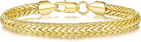 14K Gold Bracelets for Women Mens bracelet Link Foxtail 14K Gold Chain Bracelets for Women Trendy Dainty Bracelets for women 6.5-9in
