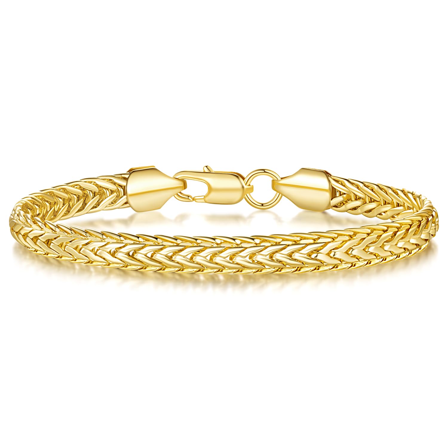 14K Gold Bracelets for Women Mens bracelet Link Foxtail 14K Gold Chain Bracelets for Women Trendy Dainty Bracelets