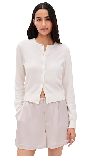 Cashmere Crewneck Cardigan by White Warren