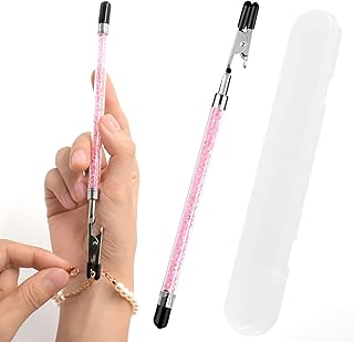 Bracelet Helper Tool Diamond Jewelry Clasp Helper Fastening and Bracelet Assist Tool with Non-Slip Sleeve for Necklace Watch Clasps Zippers Crafts Adjustment(Pink)