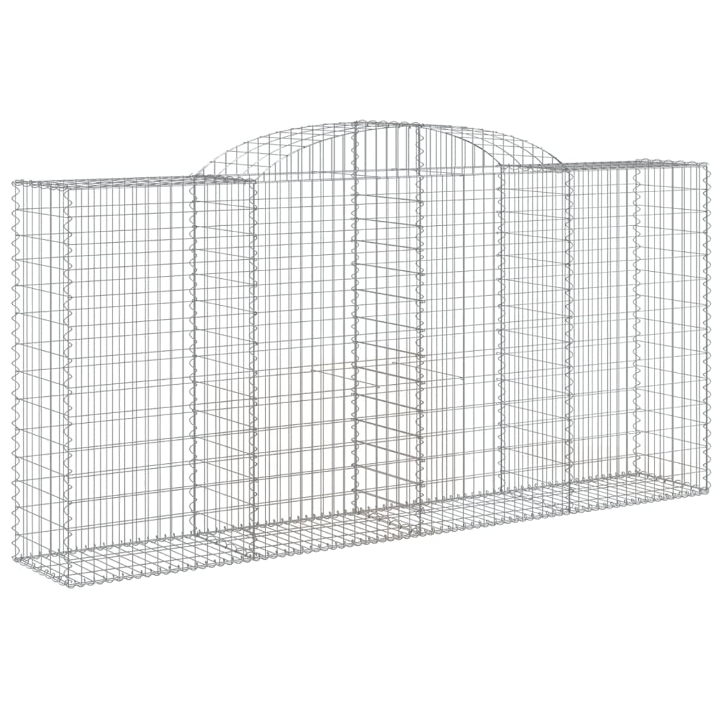 8 unidades Gaviones con arco alto, 300 x 50 x 140/160 cm, hierro galvanizado