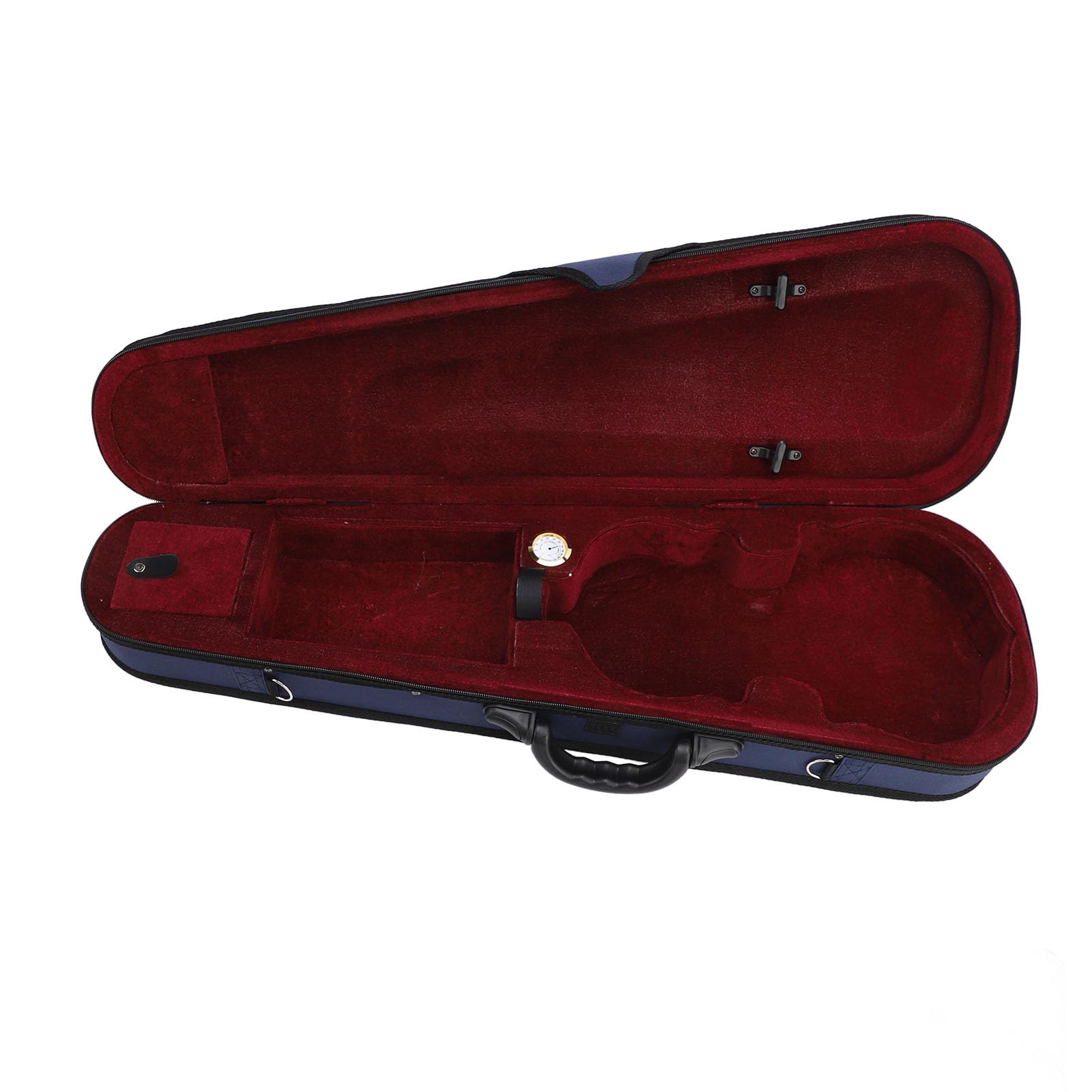 Kadimendium Custodia per Violino Triangolare Leggera con Misuratore di umidità Protezione a 3 Strati per Concert Blue (Fodera rossa)
