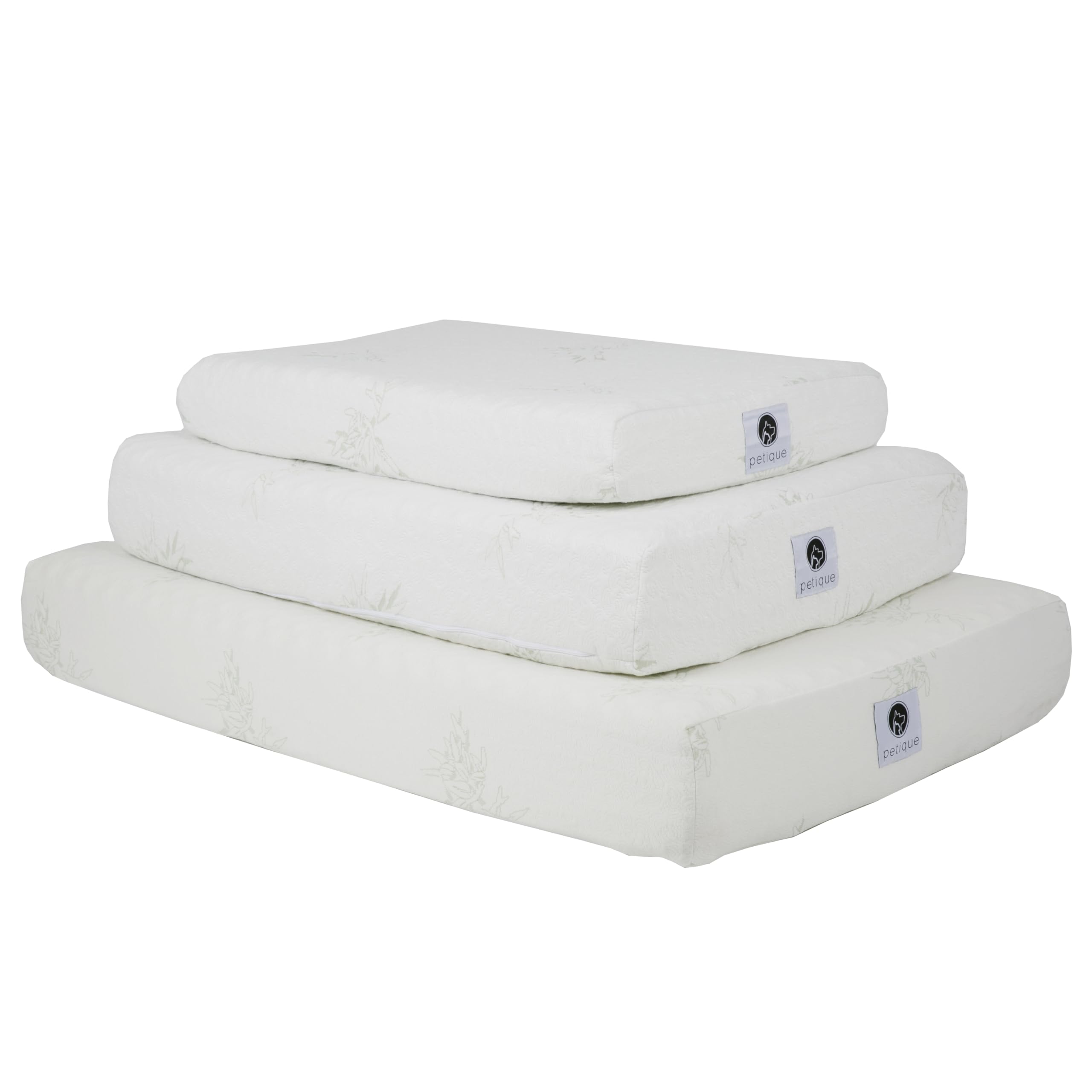 PETIQUE MM01900005 Eco-Friendly Bamboo Memory Foam Pet Bed, Natural, Medium 1