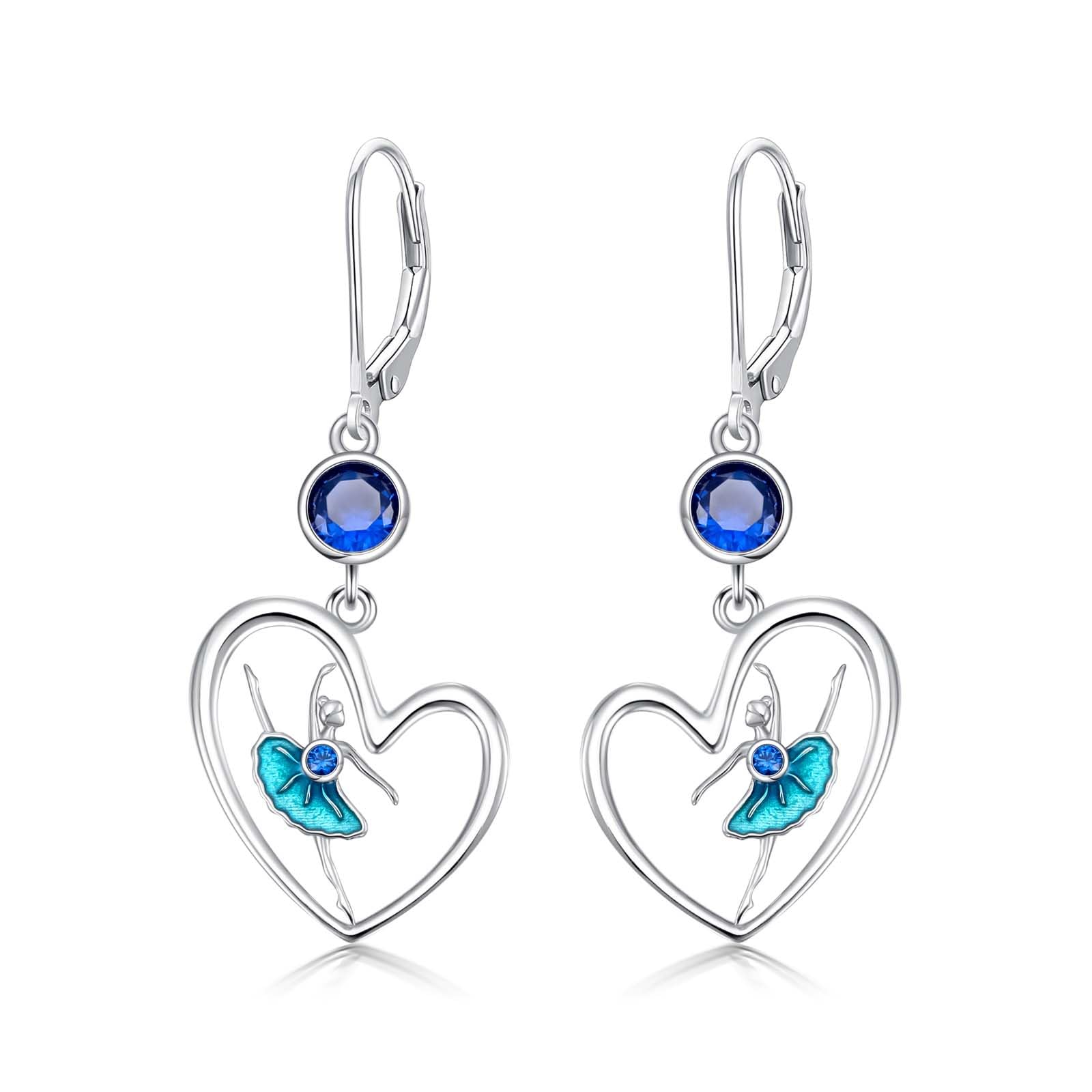 Sports Dangle Earrings for Women 925 Sterling Silver Ballerina/Soccer/Golf/Softball Earrings Jewelry Gifts