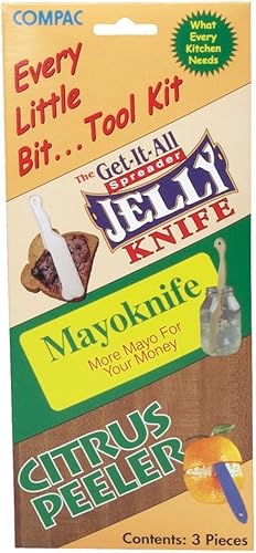 Compac Every Little Bit Kit de herramientas de 3 unidades con cuchillo mayo, cuchillo de gelatina y pelador de cítricos, 3 unidades (paquete de 3)