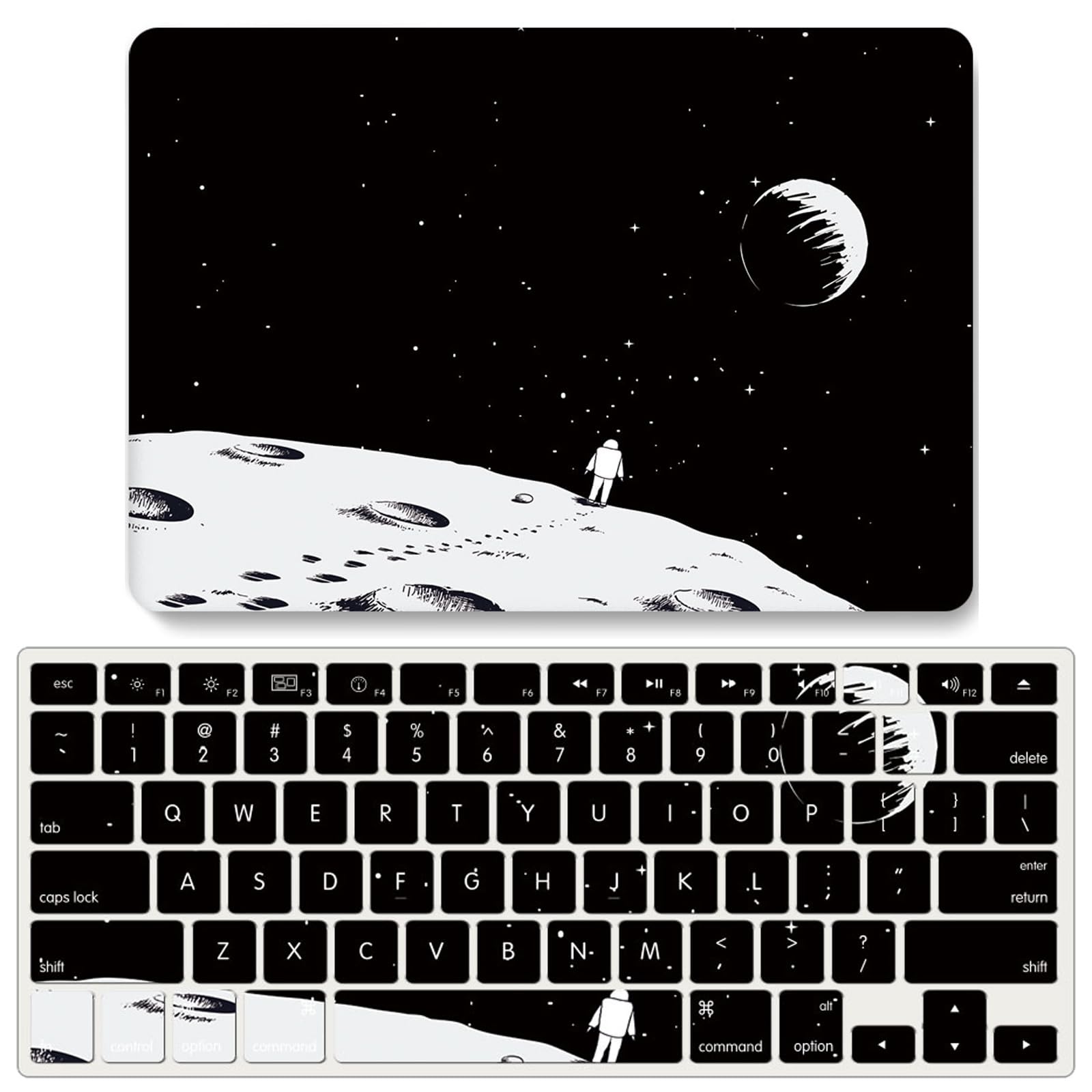 Carcasa MacBook Pro 14 anti arañazos funda rígida astronauta que soluciona desgaste teclado 6