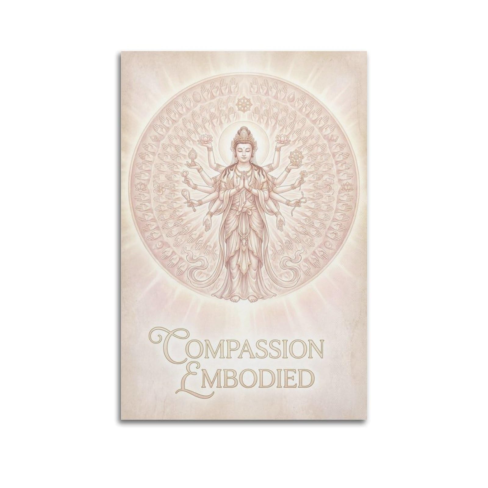 XKUGA Buddhist Compassion Poster Bodhisattva Mandala Healing Modern Decorative Canvas Prints - Ideal Wall Art for Family, Man Cave, Game Room, Boys & Girls Bedroom 24x36inch(60x90cm)