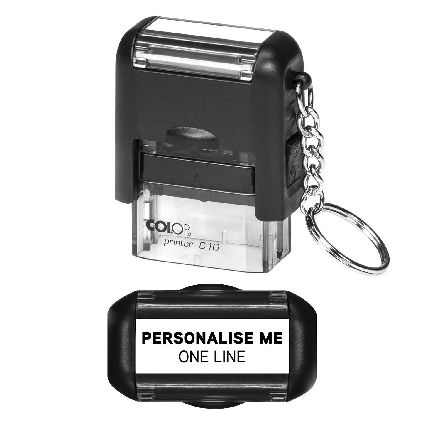 Obsesso Black Nhs Hospital Nurse Midwife Doctor Self-Inking Personalised Rubber Stamp - 26Mm X 9Mm (One Line Of Text)