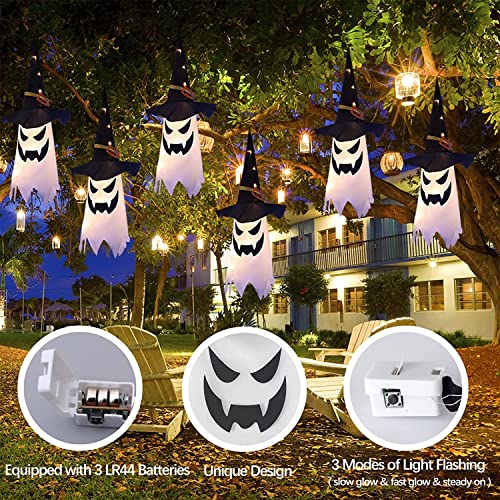 Decorações de Halloween Luzes Ao Ar Livre, Decoração Externa Pendurado Lâmpada Brilhante Chapéu de B