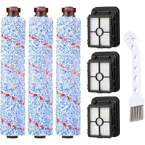 Bürstenrolle Filter Ersatzteile Kompatibel mit Bissell CrossWave, 3 Bürste und 3 Vakuum Filter Zubehör für Bissell Crosswave 1785, 2306, 2305 Serie