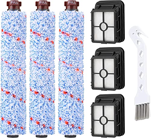 JORAIR Replacements Compatible with Bissell CrossWave, 3 Multi-Surface Brush Roll 1868 + 3 Vacuum Filter 1866 Vacuum Filter, Compare to Part 1608683, 160-8683, 1608684