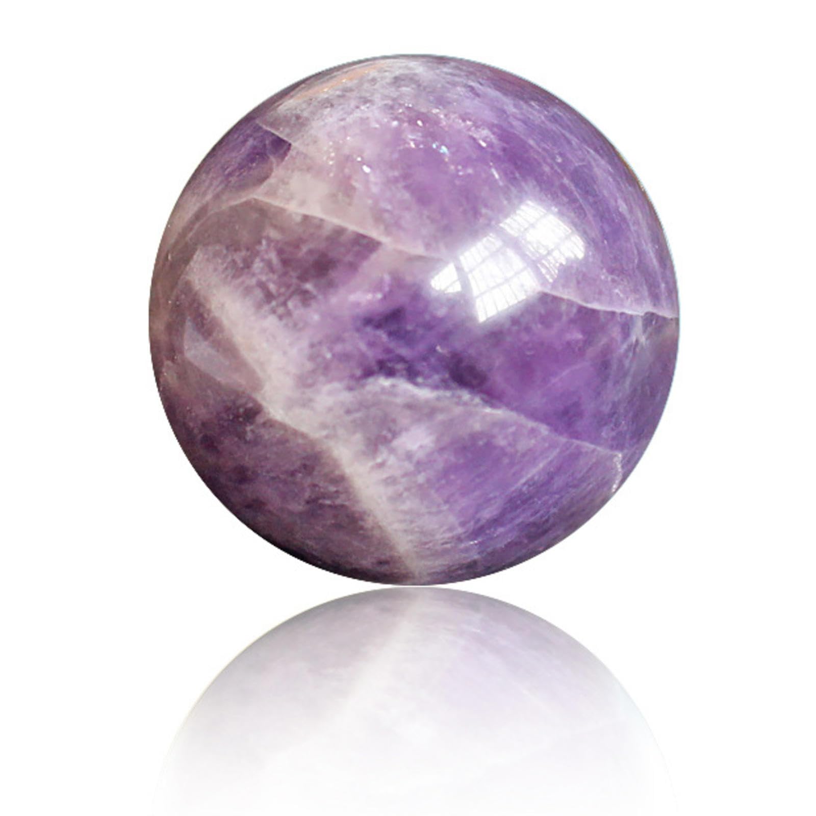 Fantasy Amethyst Ball Rough Polished Crystal Decoration semi-Precious Stone Gift Ornaments,50mm