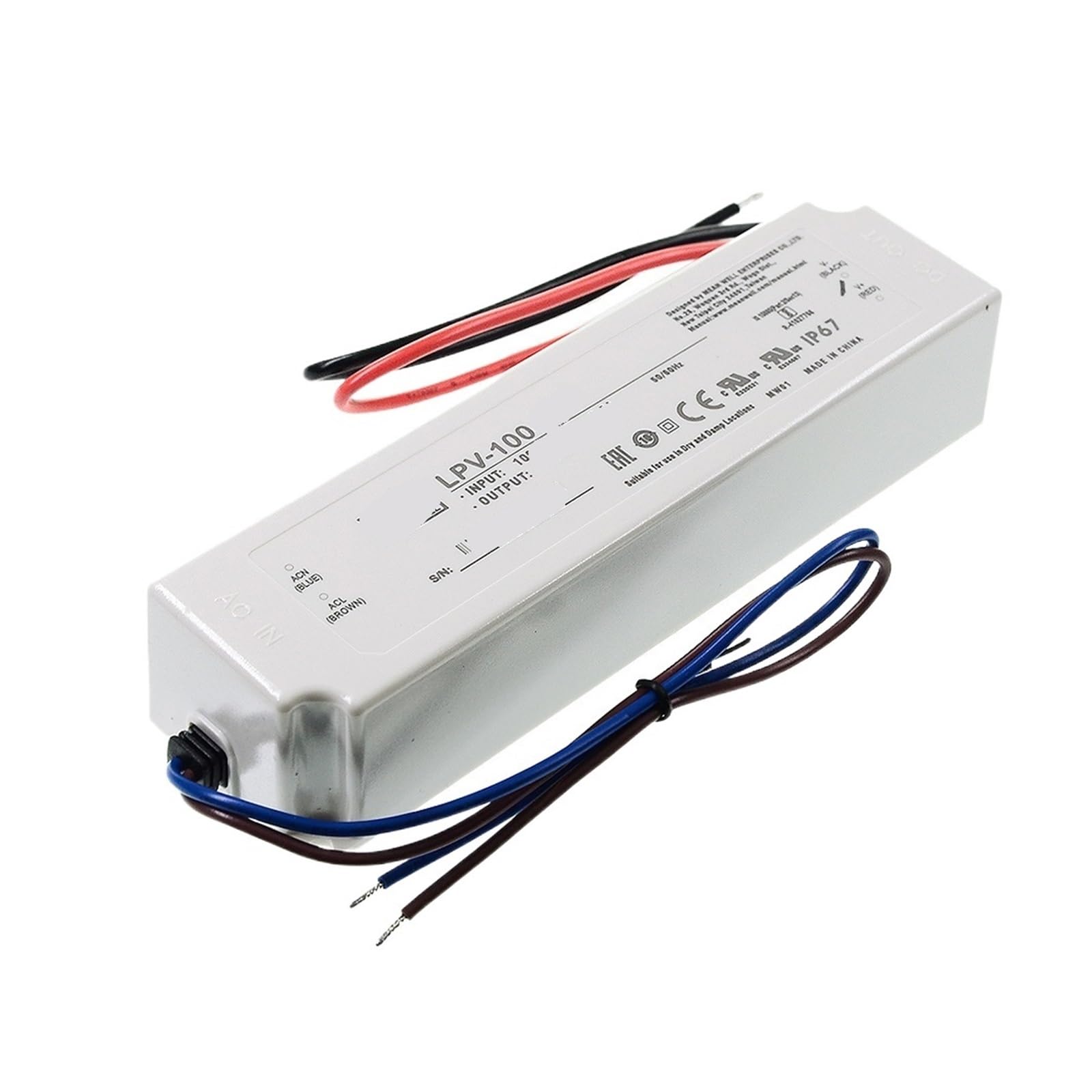 LPV-100-48 Alimentation à découpage LED 100W 48V étanche pour rubans et éclairage extérieur