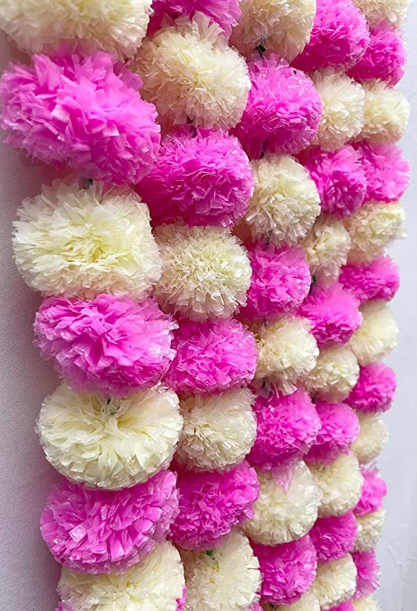 Best Artificial Flower Garlands: Festive Floral Decor 44 Pack of 10 Artificial Marigold Flowers for Decoration Long Marigo...